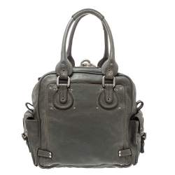 Pre Owned Chloe Grey Leather Paddington Satchel