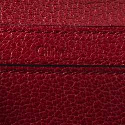 Pre Owned Chloe Red Leather Compact Wallet