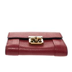 Pre Owned Chloe Red Leather Compact Wallet