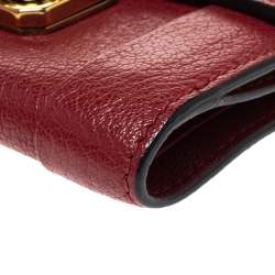 Pre Owned Chloe Red Leather Compact Wallet