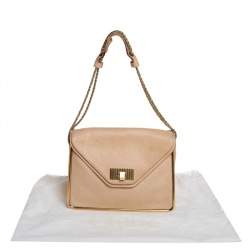 Pre Owned حقيبة كتف كلوي سالي متوسطة جلد بيج 