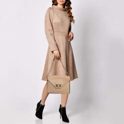 Pre Owned حقيبة كتف كلوي سالي متوسطة جلد بيج 