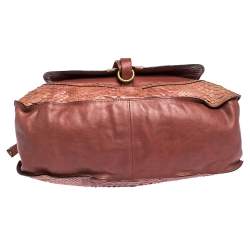 Pre Owned Chloe Cinnamon Rose Python and Leather Large Marcie Satchel
