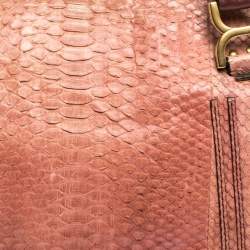 Pre Owned Chloe Cinnamon Rose Python and Leather Large Marcie Satchel