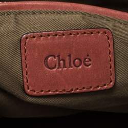 Pre Owned Chloe Cinnamon Rose Python and Leather Large Marcie Satchel