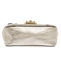 Pre Owned Chloe Metallic Gold Leather Small Elsie Shoulder Bag