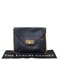 Pre Owned Chloe Black Grained Leather Sally Clutch