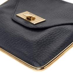 Pre Owned Chloe Black Grained Leather Sally Clutch