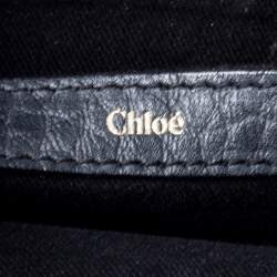 Pre Owned Chloe Black Grained Leather Sally Clutch