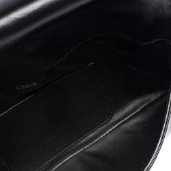 Pre Owned Chloe Black/Beige Leather Bow Flap Clutch