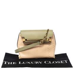 مملوكة مسبقًا حقيبة كتف كلوي كلير جلد أسود/بيج صغيرة