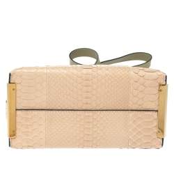 مملوكة مسبقًا حقيبة كتف كلوي كلير جلد أسود/بيج صغيرة