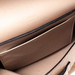 مملوكة مسبقًا حقيبة كتف كلوي كلير جلد أسود/بيج صغيرة