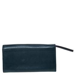 Pre Owned Chloe Blue Leather Marcie Continental Wallet