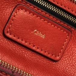 Pre Owned Chloe Two Tone Red Leather Andy Expandable Satchel