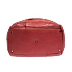 Pre Owned Chloe Two Tone Red Leather Andy Expandable Satchel