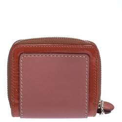 Pre Owned Chloe Pink/Orange Leather Compact Wallet