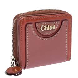 Pre Owned Chloe Pink/Orange Leather Compact Wallet