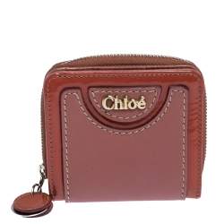Pre Owned Chloe Pink/Orange Leather Compact Wallet
