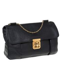 Pre Owned Chloe Black Leather Large Elsie Shoulder Bag