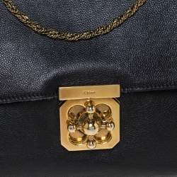 Pre Owned Chloe Black Leather Large Elsie Shoulder Bag