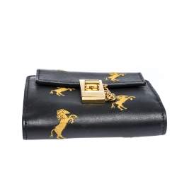 Pre Owned Chloe Dark Blue Leather Drew Compact Wallet