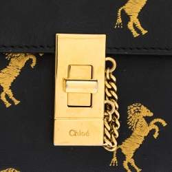 Pre Owned Chloe Dark Blue Leather Drew Compact Wallet