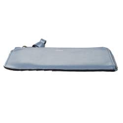 Pre Owned Chloe Powder Blue Leather Zip Card Holder