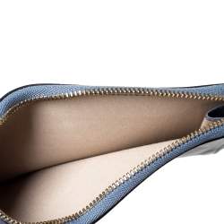 Pre Owned Chloe Powder Blue Leather Zip Card Holder