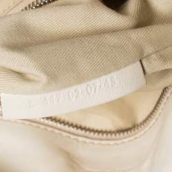 Pre Owned Chloe Light Cream Canvas and Leather Edith Satchel