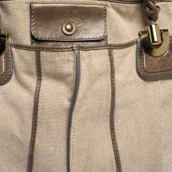 Pre Owned حقيبة كتف كلوي "هيلويز" كبيرة كانفاس و جلد بيج