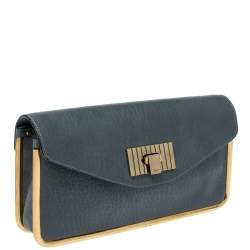 Pre Owned Chloe Dark Grey Leather Sally Clutch