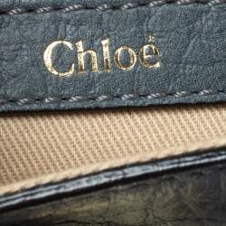 Pre Owned Chloe Dark Grey Leather Sally Clutch