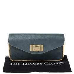 Pre Owned Chloe Dark Grey Leather Sally Clutch