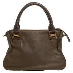 Pre Owned Chloe Olive Green Leather Medium Marcie Satchel