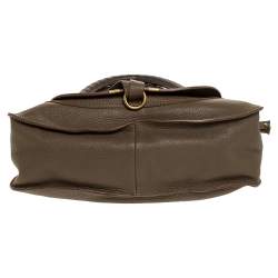 Pre Owned Chloe Olive Green Leather Medium Marcie Satchel