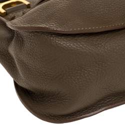 Pre Owned Chloe Olive Green Leather Medium Marcie Satchel