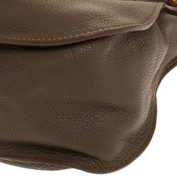 Pre Owned Chloe Olive Green Leather Medium Marcie Satchel