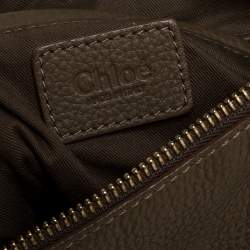 Pre Owned Chloe Olive Green Leather Medium Marcie Satchel