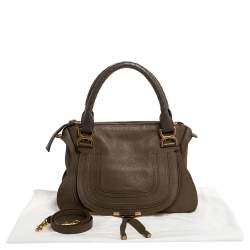 Pre Owned Chloe Olive Green Leather Medium Marcie Satchel