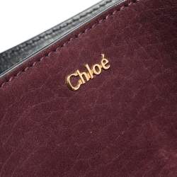 Pre Owned Chloe Burgundy/Black Nubuck and Leather Darla Satchel 