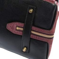 Pre Owned Chloe Burgundy/Black Nubuck and Leather Darla Satchel 