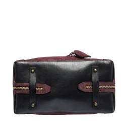 Pre Owned Chloe Burgundy/Black Nubuck and Leather Darla Satchel 