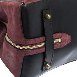 Pre Owned Chloe Burgundy/Black Nubuck and Leather Darla Satchel 