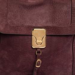 Pre Owned Chloe Burgundy/Black Nubuck and Leather Darla Satchel 