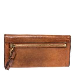 Pre Owned Chloe Tan Leather Continental Wallet
