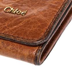 Pre Owned Chloe Tan Leather Continental Wallet
