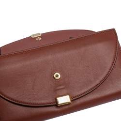 Pre Owned Chloe Cinnamon Brown Leather Georgia Long Wallet