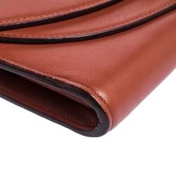 Pre Owned Chloe Cinnamon Brown Leather Georgia Long Wallet