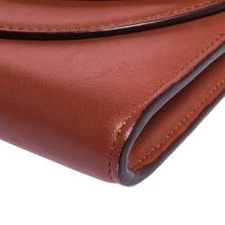 Pre Owned Chloe Cinnamon Brown Leather Georgia Long Wallet